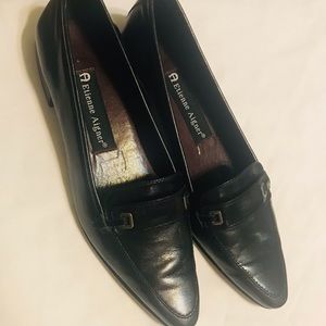Black leather shoes